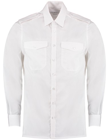 KUS-KK134-Mens Tailored Fit Pilot Shirt Long Sleeve